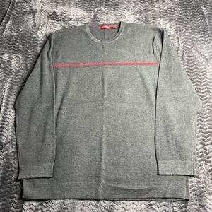 VTG EUC Men's REUNION Sz XXL Gray/ Red Strip Long Sleeve Cotton Blend Sweater